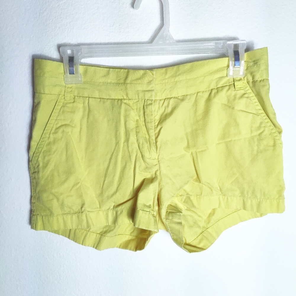 J. Crew Broken In Chino Cotton Shorts Lemon Yellow Size 2